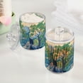 thumbnail image 2 of Yayeee 2 Pack Qtip Holder Bathroom Cotton Swab Canister with Lid Clear Dispenser Set, Beige Tree, 2 of 6