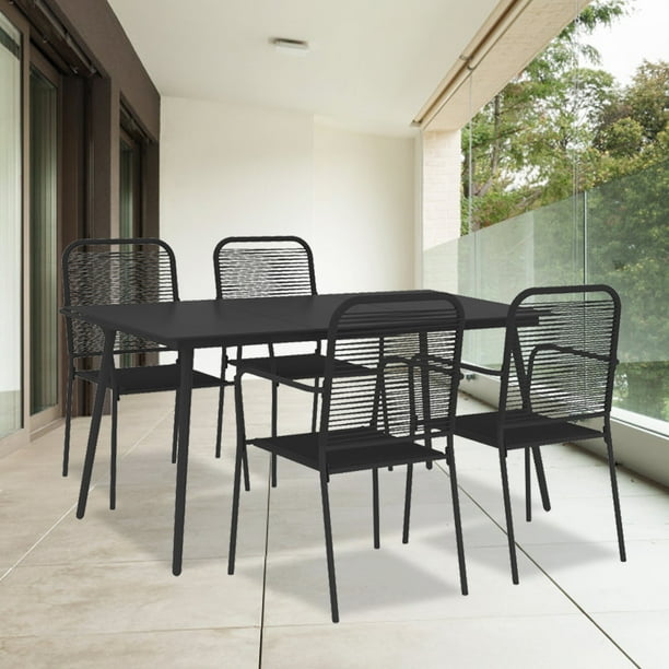5 Piece Patio Dine Set For 4 Black Metal Outdoor Furniture With Rectangle Table And Chair Conversation Deck Garden Balcony Poolside Backyard W9381 Com - How To Shine Black Metal Patio Furniture 5 Piece Patio Dine Set For 4 Black Metal Outdoor Furniture With Rectangle Table And Chair Conversation Deck Garden Balcony Poolside Backyard W9381 Com - How To Shine Black Metal Patio Furniture