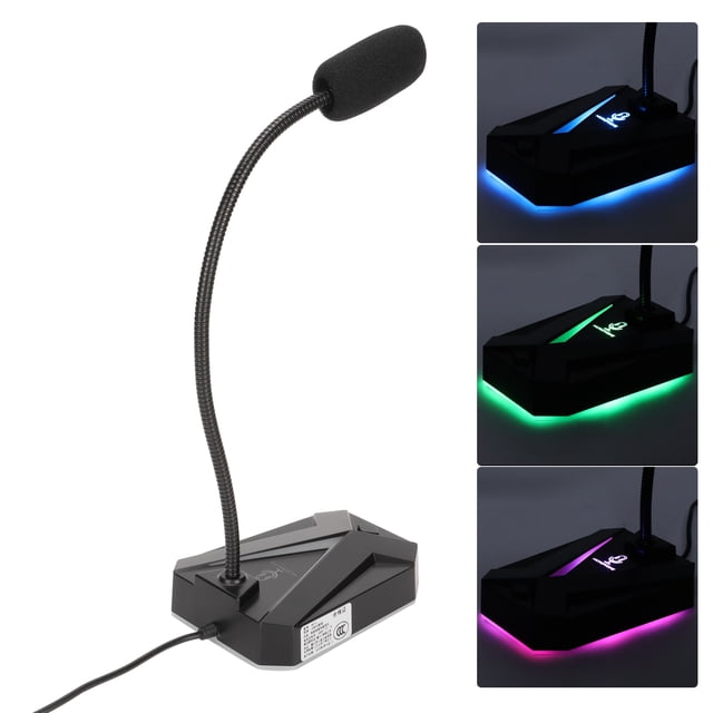 Microphone pour Ordinateur Portable, Microphone d'Ordinateur à Col de Cygne Ajustable pour Jeux Leo, Bureau, Jeux, Football