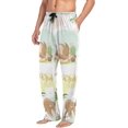 thumbnail image 4 of Men's Pajama Pants with Pockets Sleepwear Lounge Pants Stretch Casual Cute Sloth Palm Tree, 4 of 6