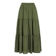 thumbnail image 4 of Ediodpoh Womens Skirts Summer Casual Smock Layered Tiered High Waisted A Line Flowy Long Skirt with Pockets and Maxi Skirts for Women Green S, 4 of 6