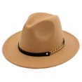 thumbnail image 1 of Qarigey Sombrero vintage elegante y duradero que abraza la moda atemporal Sombrero de fieltro Trilby vintage Sombreros Trilby Sombreros color crema, 1 of 6