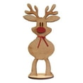 thumbnail image 1 of Decoración navideña de renos para interiores, figuras navideñas de madera de renos. M, 1 of 9