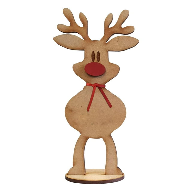 Decoración navideña de renos para interiores, figuras navideñas de madera de renos. M