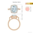 thumbnail image 5 of ANGARA Natural Cushion 2.45 ct Aquamarine Halo Ring with Trio Diamonds in 14K Rose Gold for Women (Size-10x8mm) | March Birthstone, Anniversary, Jewelry Gift for Women | Natural Aquamarine Ring, 5 of 9