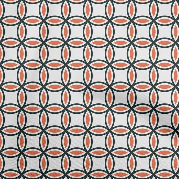 oneOone Cotton Cambric Rust Brown Fabric Geometric Sewing Fabric By The Yard Printed Diy Clothing Sewing Supplies 42 Inch Wide
