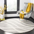 thumbnail image 2 of SAFAVIEH Adirondack Collection ADR125B Modern Wave Distressed Non-Shedding Living Room Bedroom Area Rug, 8' x 8' Round, Grey / Cream, 2 of 4