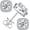 1 carat (0.5ct*2)Moissanite, variant on Leander Moissanite Stud Earrings 0.5-3 CT D Color VVS1 Lab Cultured Diamond, 925 Sterling Silver 18K White Gold Plated Flat Back Hypoallergenic Earrings for Women
