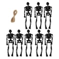 thumbnail image 4 of Minifiguras de esqueleto para Halloween, figuritas coleccionables de 14cm, manualidades colgantes para fiesta, decoración de Halloween en miniatura, 8 Negro, 4 of 9