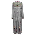thumbnail image 3 of Robe Bohème pour Femmes Grande Taille à Col en V Imprimé, à Lacets, à Manches Longues, Robe Maxi de Soirée, 3 of 6