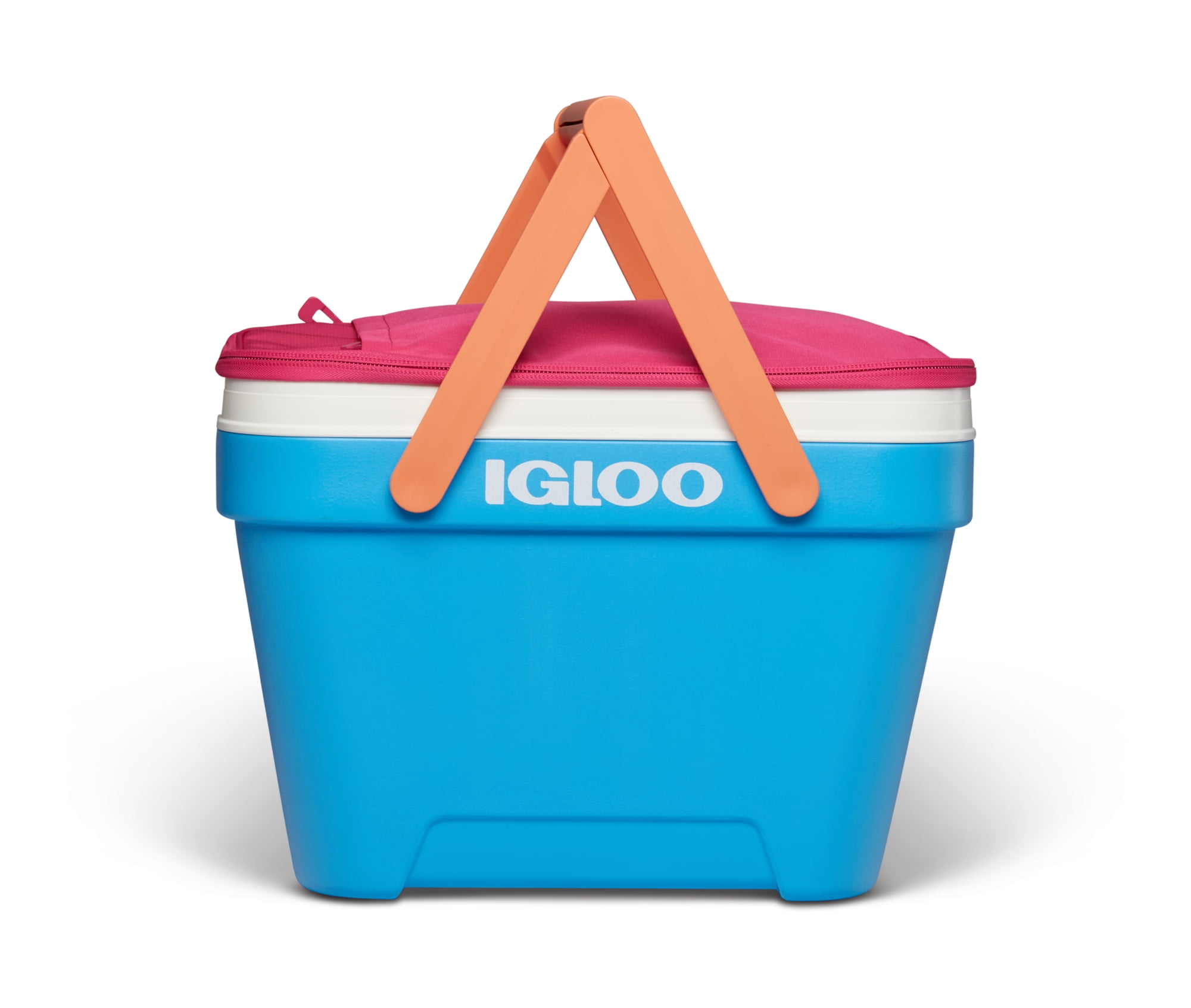 Igloo 25 qt. Picnic Basket Cooler, Pink and Blue