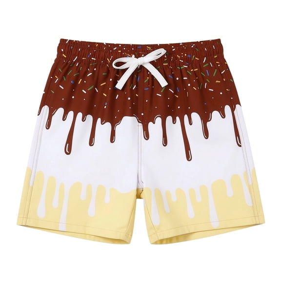 Letdown Boys Swim Trunks with Compression Liner Toddler Stretch Swim Shorts Casual Bathing Suit Boxer Brief Swimsuit Swimming Shorts