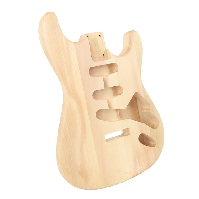 Unfinished Guitar Body, Blank Exquisite Craftsmanship Unfinished Electric Guitar Body Triple Single Pickup Hole Smoothly Appearance Replacement for Guitarist