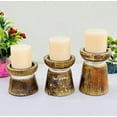 thumbnail image 3 of Farmhouse Rustic Wood Pillar Candle Holder, Decorative Beaded Candlestick Holder Stand for Home Décor, Gifts, Wedding, 3 of 4