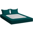 thumbnail image 2 of D.N.G. BEDDINGS 3 Piece Box Spring Cover - 100% Egyptian Cotton, 800 TC, Wrap Around 4 Sides Bed Skirt for Hotel & Home, Fits Box Springs up to 12 Inch - Twin XL, Stripe Teal Color, 2 of 9