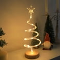thumbnail image 1 of Christmas Decoration Volution Tree Lights Wooden Base 14in Desktop Mini Volution Christmas Tree Lights Star Warm White Lights Colored Lights, 1 of 6