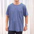 thumbnail image 6 of Mens Post-Surgery T Shirts with Pocket Short Sleeve Crewneck Tees Tops Casual Solid Color Open Side Button Breathable Basic Tshirts Shirt, 6 of 8