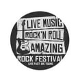thumbnail image 2 of SIDONKU 60 inch Round Beach Towel Blanket Music Rock Festival and Roll Sign Guitar Concert Vintage Travel Circle Circular Towels Mat Tapestry Beach Throw, 2 of 2
