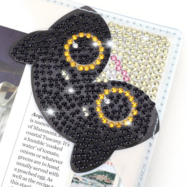 Cuadros Decorativos DIY Diamond Painting Corner Bookmark 5D Cat Triangle para regalos (SQ-002-8) Wdftyju embutido en tela