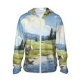 thumbnail image 1 of Balery Pasture Cow Sudadera ligera de manga larga con capucha y protección solar UPF 50+ para hombre y mujer, ideal para pesca y running-Medium, 1 of 7
