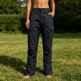 thumbnail image 5 of cocolona Womens Solid Color Casual Tactical Pants Elastic Waist Straight Outdoor Hiking Cargo Pants with Pockets, 5 of 5