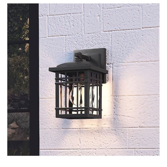 Quoizel Canyon 9.25-Inches H Matte Black Hardwired Outdoor Wall Light