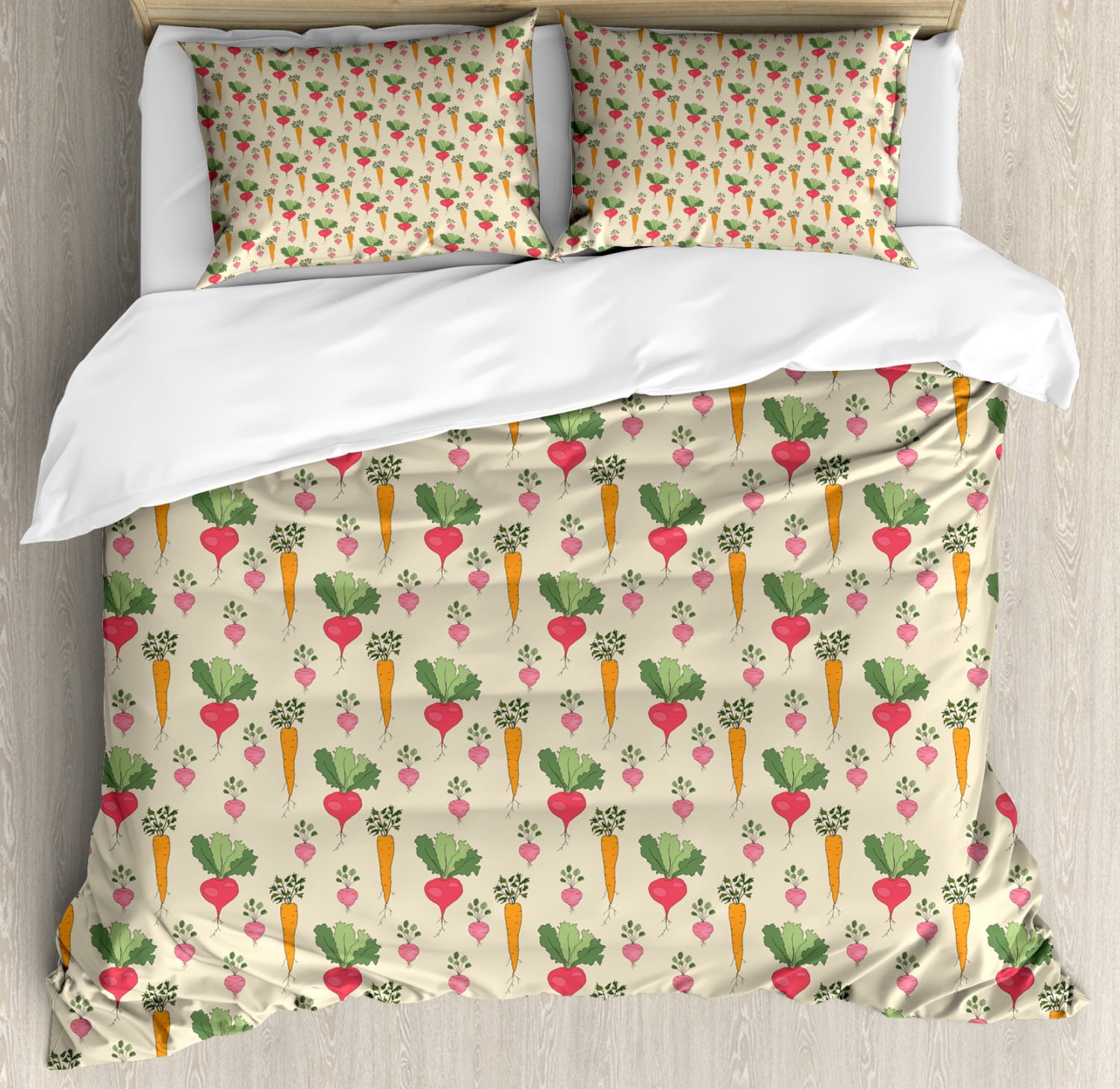 Vegan Pattern Print Duvet Cover Bedding Set