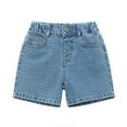 thumbnail image 2 of Boy Shorts Boys Clothes Baby Little Girls Boys Jeans Shorts Simple Design Cute Summer Denim Pants With His Favorite Undershirt And T Shirt, 2 of 5