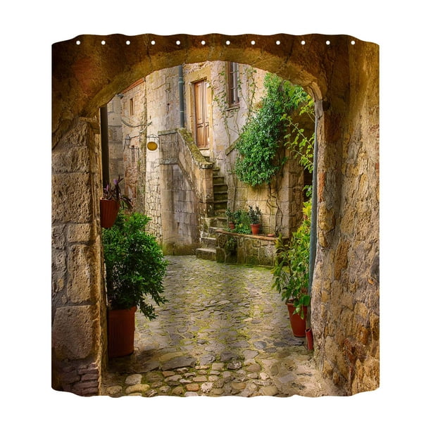 Cortina De Ducha De 70 X 70 Pulgadas Con 12 Ganchos De Plástico. Cortina De Ducha Impermeable. Cortina De Ducha Resistente Para El Cuarto De Baño. Lavable A Máquina. Secado Rápido.