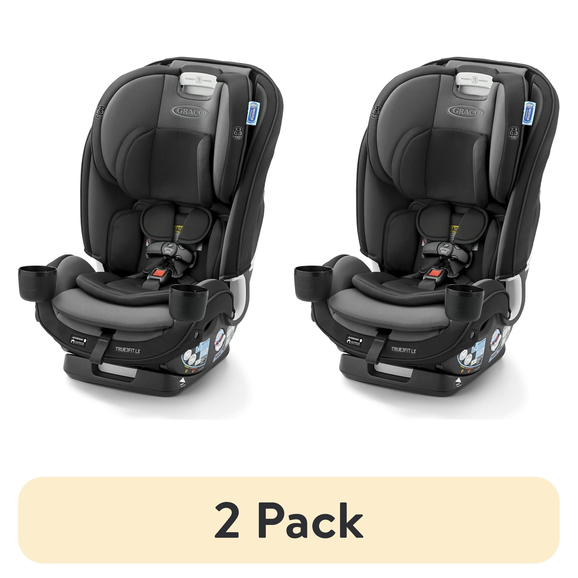 (2 pack) Graco True3Fit LX 3-in-1 Convertible Car Seat ft. Anti-Rebound Bar, Gotham, 19.2 lbs.
