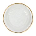 thumbnail image 6 of Efavormart 6 Pack | 12" Clear / Gold Acrylic Plastic Beaded Rim Round Charger Plates, 6 of 10