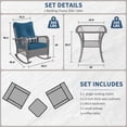 thumbnail image 3 of POTEBAN 3-Piece Outdoor Rocking Chairs, Wicker Patio Furniture with Thickened Cushions and Table for Porch (Blue), 3 of 10