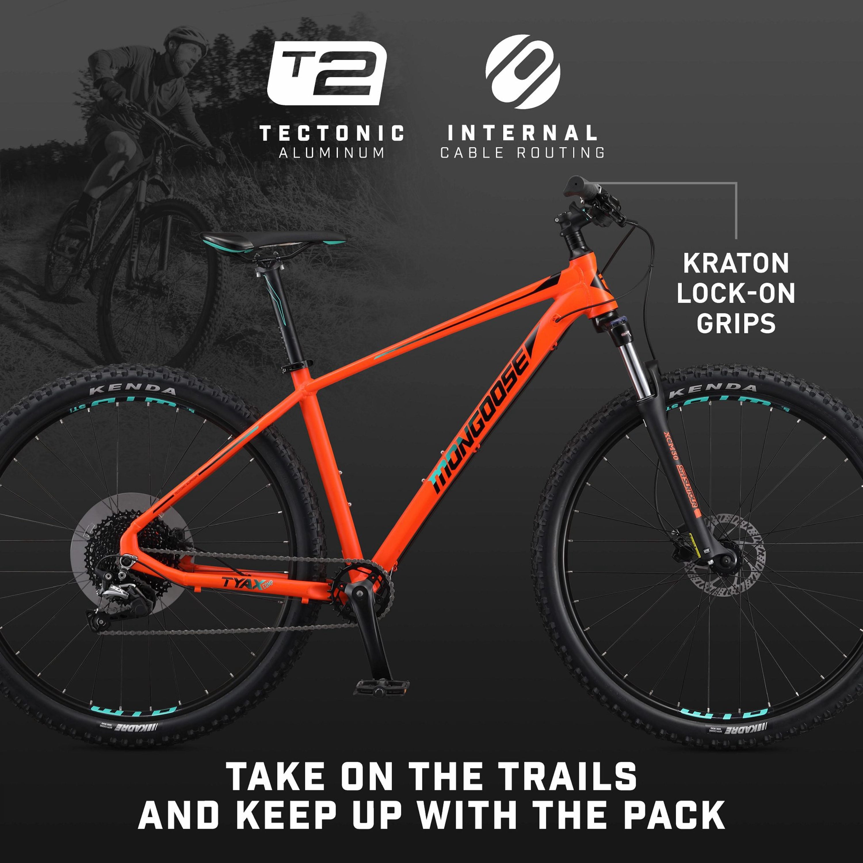 Mongoose Tyax 29 Large Comp Adult Unisex 29-in. Mountain Bike, Orange