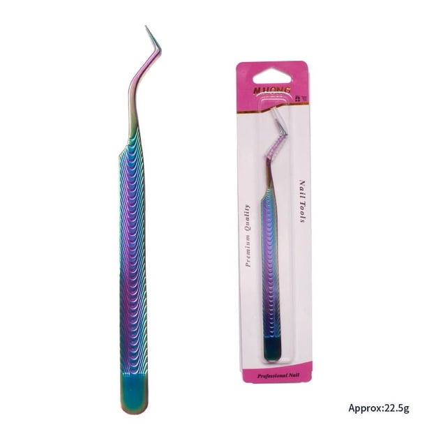 Pinzas para pestañas postizas con forma de fénix para uñas, pinzas para manicurista, injerto de pestañas con flores, pinzas de alta densidad con patrón de peces