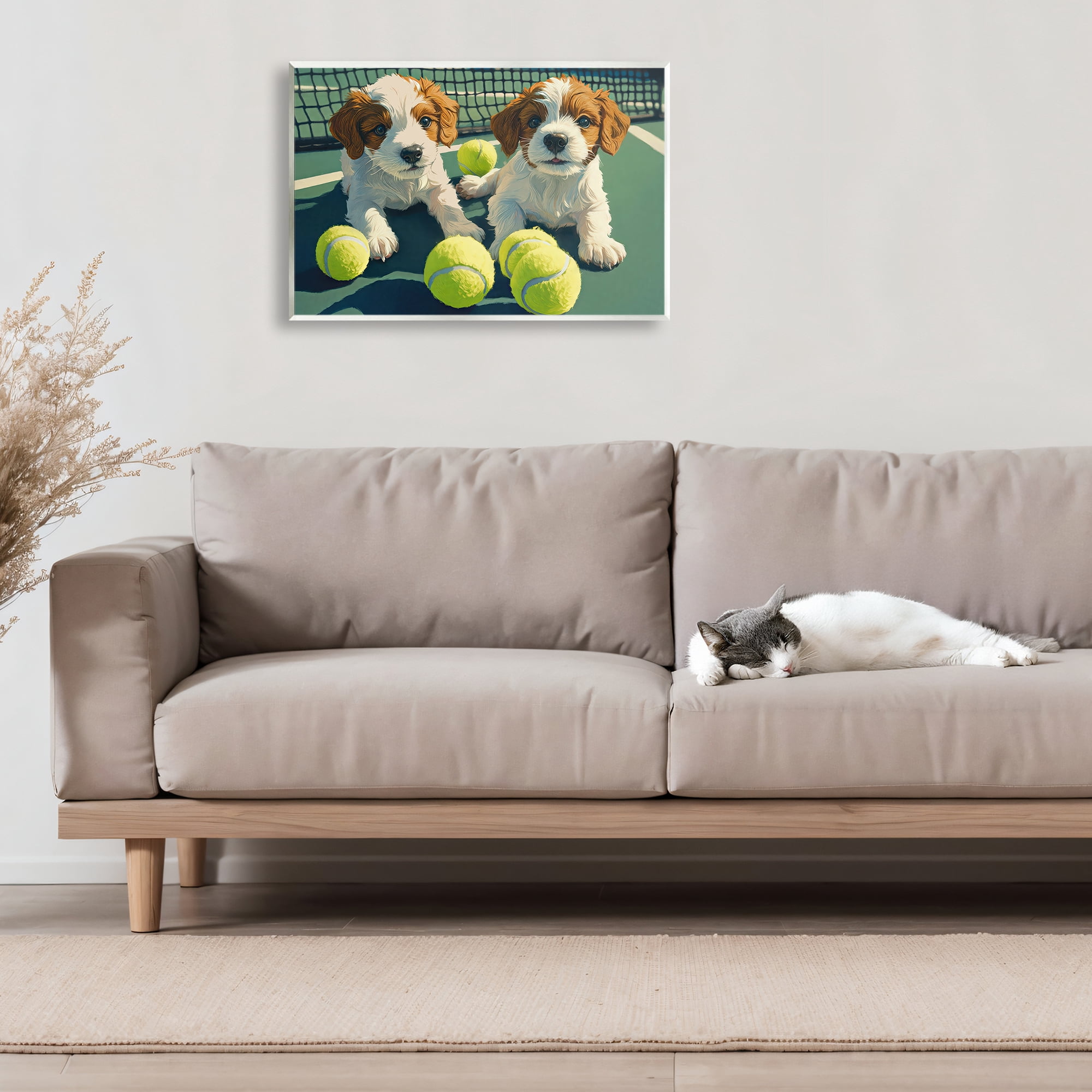 Stupell Industries Playful Puppies with Tennis Balls Wall Plaque Art, design by Imagine It Images