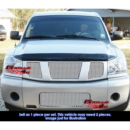 - Universal Stainless Steel Chrome Punch Sheet Grille Grill 12inch x 48inch Insert