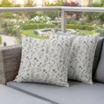 thumbnail image 4 of Gray Flowers Pillow Covers 2 Pack Vintage Farm Floral Plant Spring Country Pillowcase Waterproof Outdoor Throw Pillow Cover for Patio Garden Square Cushion 26”x26”, 4 of 9