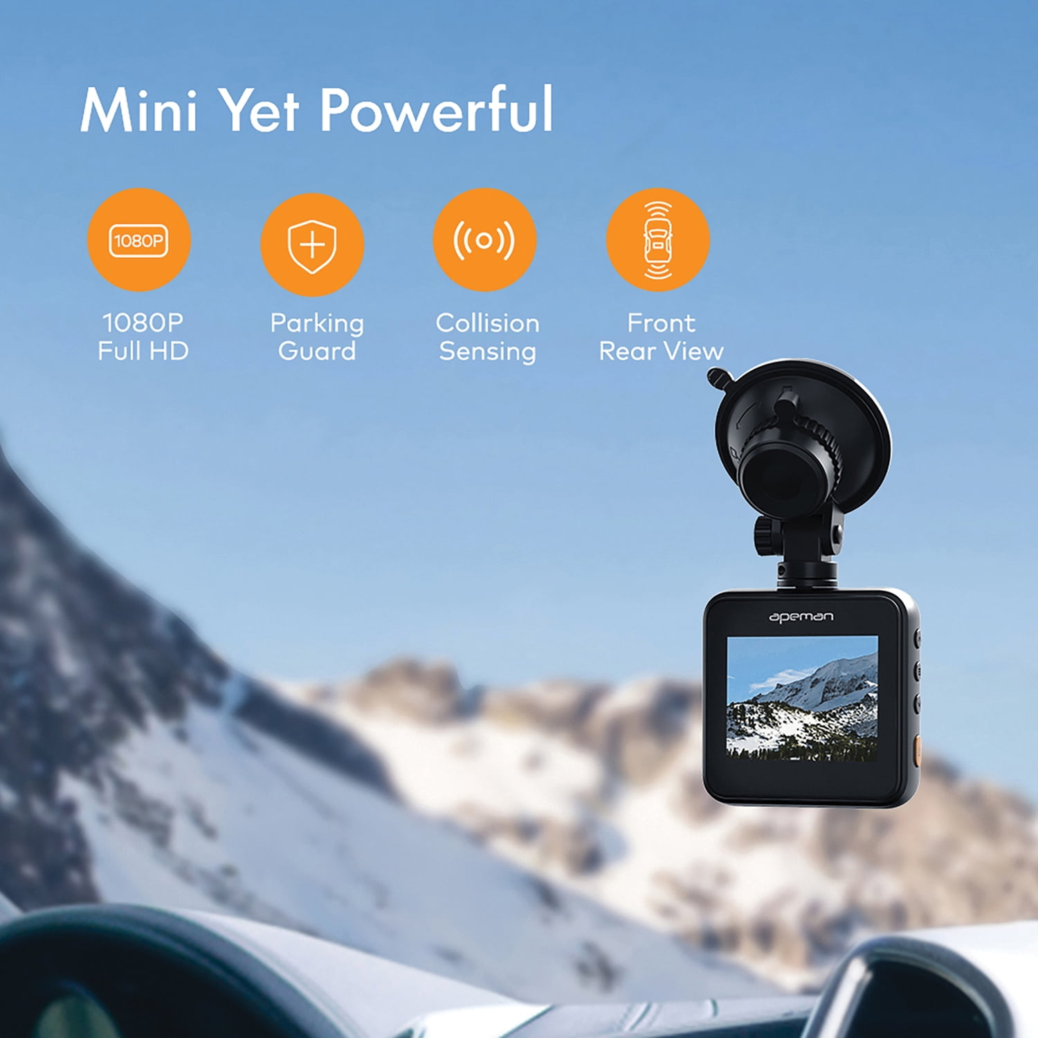 Apeman 1440P&1080P Dual Dash Cam, 1520p Max, Front and Rear Camera for Cars with 3 inch IPS Screen, Support 128gb, Driving Recorder with IR Sensor
