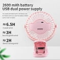 thumbnail image 3 of Dopebox Quiet Personal Fan, Outdoor Misting Fan, Portable Camping Fan, Large Battery Operated Fan, Indoor Outdoor Summer Gift (Pink), 3 of 11
