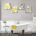 thumbnail image 4 of Yellow Gray Wall Art Canvas Flowers Birds Wall Decor for Living Room Bathroom Abstract Modern Floral Large Posters Print Artwork Framed Hang Pictures for Home Decorations 12''''x12'''' x4 Panels, 4 of 6