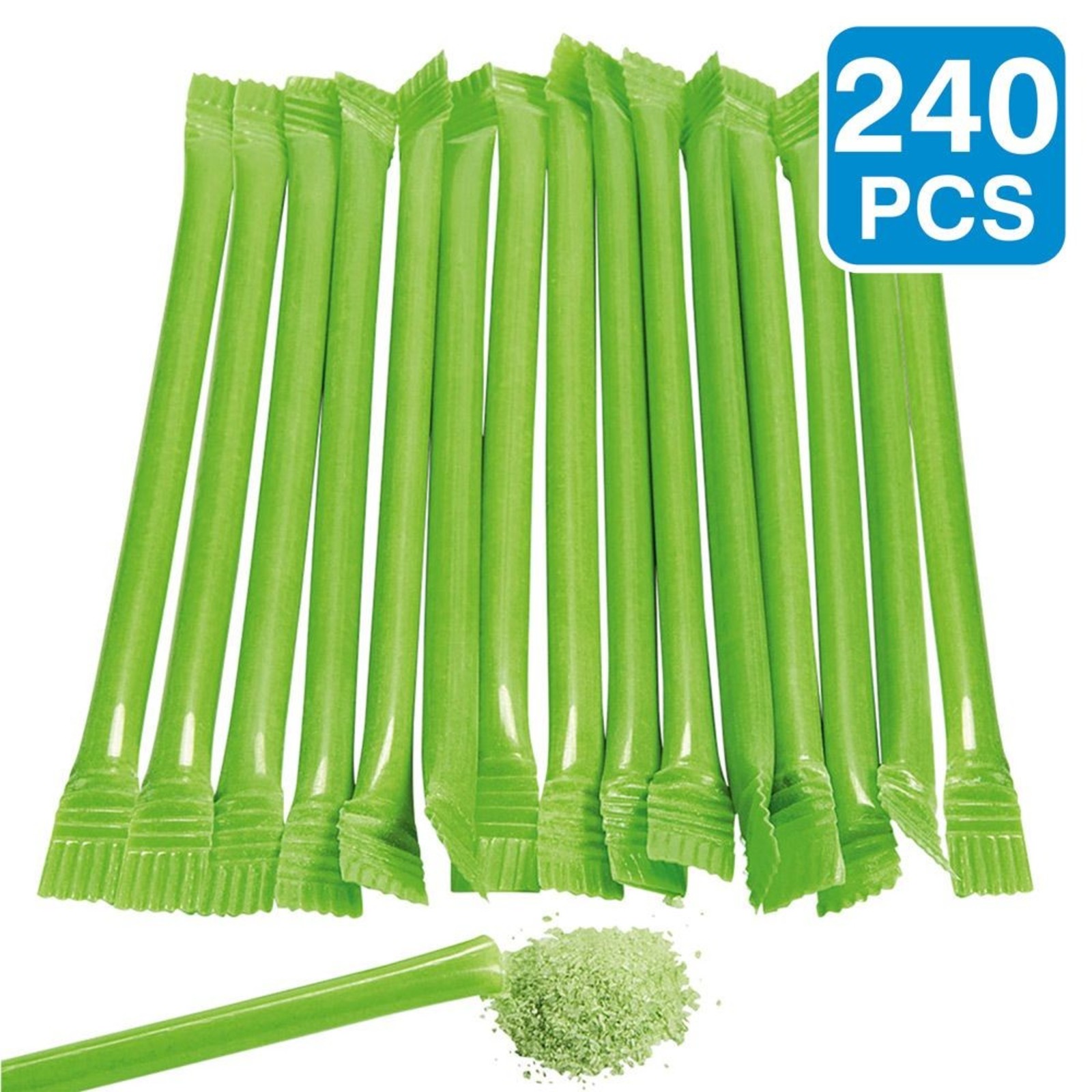 Lime Candy Filled 6" Straws (240 Pack) Party Supplies
