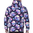 thumbnail image 7 of Honeii cool flower Skull Pattern Mens Hoodies Men's Loose Sleeve Sweatshirt,Pullover Hooded Sweatshirt for Men,Essentials Hoodie-Small, 7 of 7