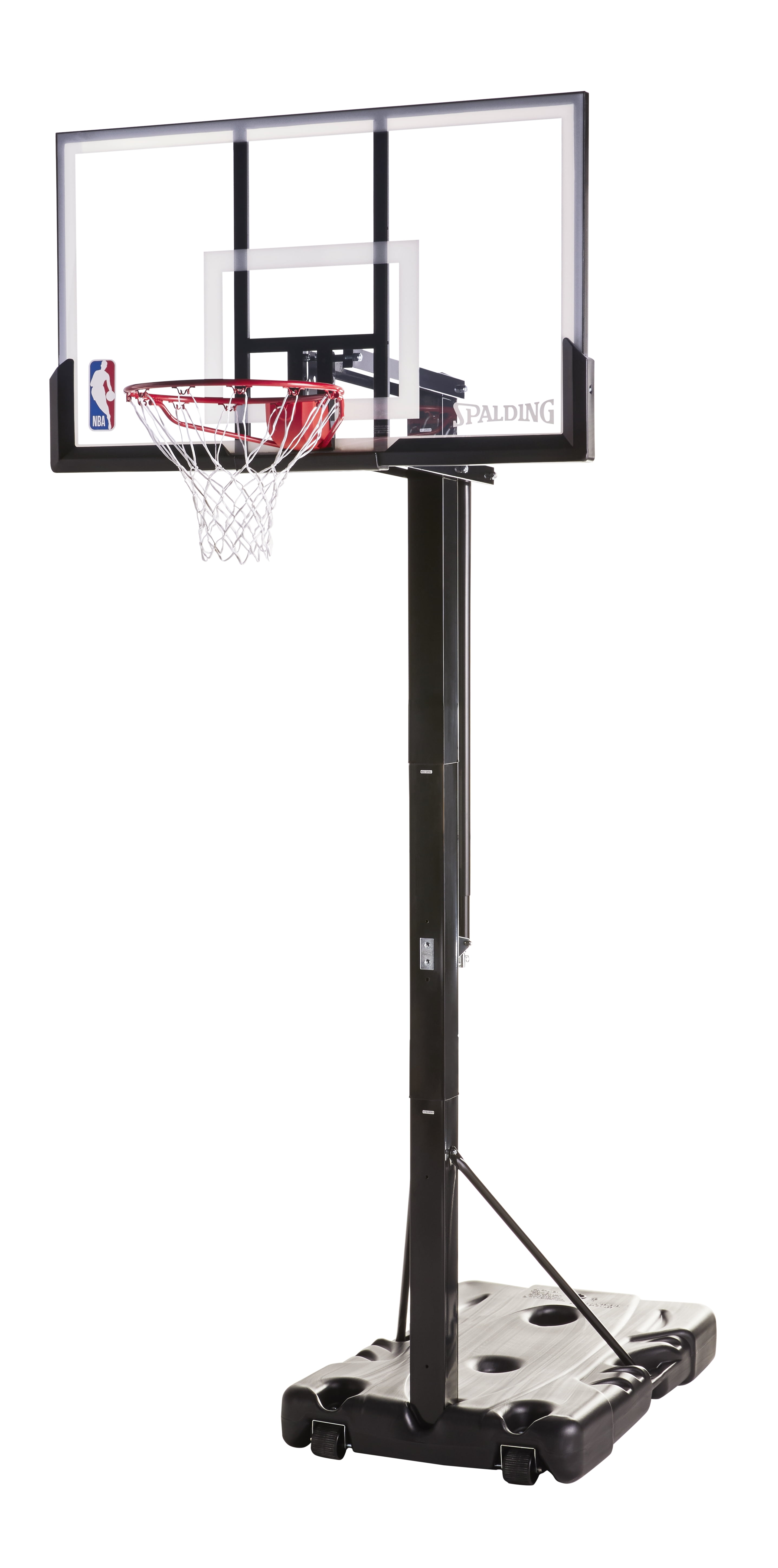 SPALDING 54" PORTABLE BASKETBALL System Adjustable Hoop Backboard Angled Pole 