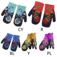 thumbnail image 3 of Guantes transpirables para clima frío para mujer, guantes con bordado de flores de cachemira sintética, 3 of 5