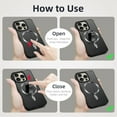 thumbnail image 4 of Étui pour iPhone 14 Pro avec Support Invisible [Compatible avec MagSafe] Protection de Qualité Militaire, Étui Magnétique Mince Antichoc pour Hommes Femmes, Noir, 4 of 4