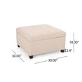 thumbnail image 3 of S-HOME Functional Upholstered Tufted Fabric Storage Ottoman in Soft Ideal for Home Organization and Comfort，Wheat, 3 of 9