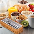 thumbnail image 3 of Beautiful Appearance Tableware Basket, Elegant Color Washable Picnic Basket With Tableware, For Restaurant, Hotel And Home Storing Forks, Spoons Coffee Color, 3 of 8