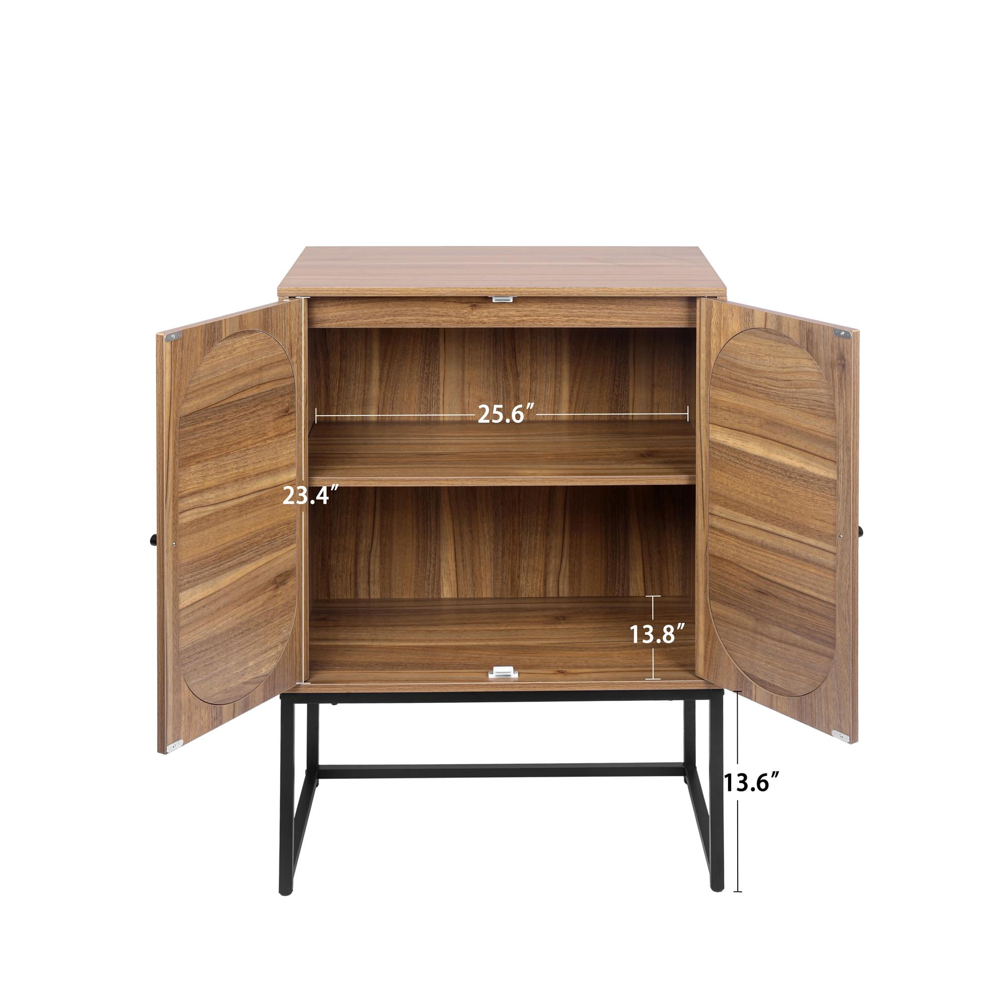 YYAo 2 Door Kitchen Cabinets, Easy Assembly Rattan Pantry Cabinets with Adjustable Shelf for Living Room Bedroom, Walnut YYAo 2 Door Kitchen Cabinets, Easy Assembly Rattan Pantry Cabinets with Adjustable Shelf for Living Room Bedroom, Walnut