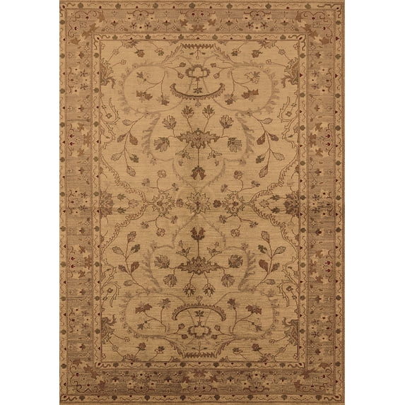 Ahgly Company Indoor Rectangle Oriental Brown Industrial Area Rugs, 7' x 9'