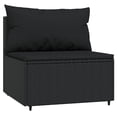 thumbnail image 4 of vidaXL 3 Piece Patio Lounge Set with Cushions Black Poly Rattan, 4 of 8